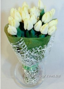 Белые тюльпаны — Букеты цветов заказать с доставкой в KievFlower.  Артикул: 0401