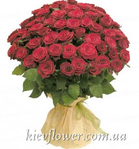 "Коханому директору" 75 троянд "Гран Прі" — Букети квітів купити з доставкою в KievFlower.  Артикул: 0630
