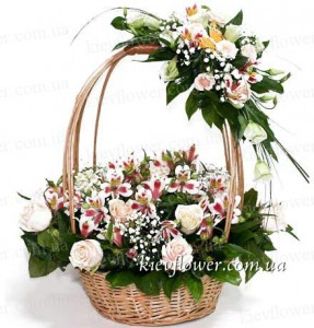 Кошик "З ніжністю та Коханням" — Букети квітів купити з доставкою в KievFlower.  Артикул: 0537