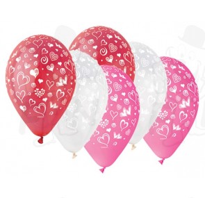 Кульки з сердечками — Гелієві кульки купити з доставкою в KievFlower.  Артикул: 55565