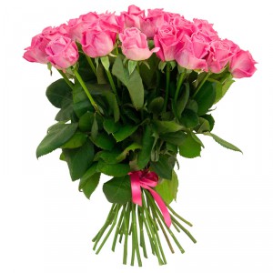 Букет з 25 рожевих троянд — Kievflower - Доставка квiтiв