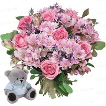 Bouquet \"Romance\" + Teddy Bear