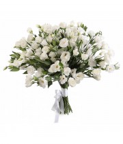 Bouquet of 25 white eustomas (lisianthus)