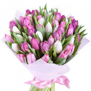 51 тюльпан "Від щирого серця.."  — Букети квітів купити з доставкою в KievFlower.  Артикул: 0538