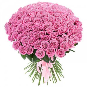Букет з 75 рожевих троянд — Kievflower - Доставка квiтiв