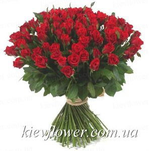 Акція - 101 червона троянда — Букети квітів купити з доставкою в KievFlower.  Артикул: 101102