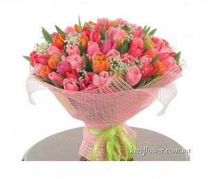 Букет "I Love You!" 101 тюльпан  — Букети квітів купити з доставкою в KievFlower.  Артикул: 0541