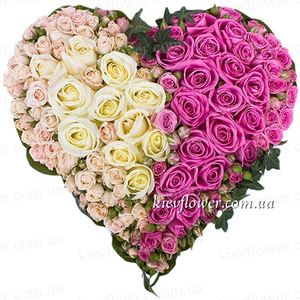 Серце "Люблю Тебе" — Букети квітів купити з доставкою в KievFlower.  Артикул: 0819
