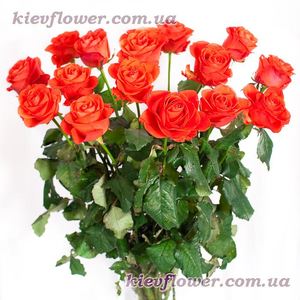 коралові троянди — Букети квітів купити з доставкою в KievFlower.  Артикул: 0719