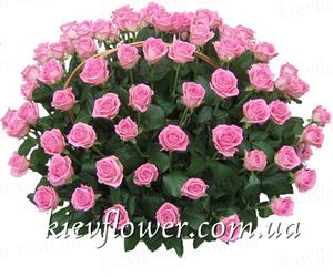 Кошик троянд "Рожева мрія" — Букети квітів купити з доставкою в KievFlower.  Артикул: 1281