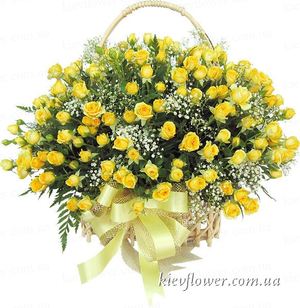 Корзина роз "Маркиза" — Букеты цветов заказать с доставкой в KievFlower.  Артикул: 0631
