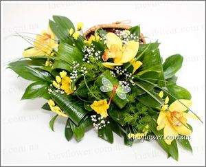 Квіткова шкатулка "Бабине літо" — Букети квітів купити з доставкою в KievFlower.  Артикул: 0514