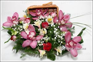 Casket of Orchids - Bouquets of flowers order with delivery in KievFlower. Reference: 0517