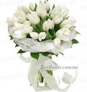Тюльпаны "Моему нежному Ангелу"- 21 шт. — Букеты цветов заказать с доставкой в KievFlower.  Артикул: 0494