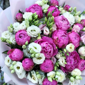 Bouquet of peonies and eustoma — KievFlower - flowers to Kiev & Ukraine 