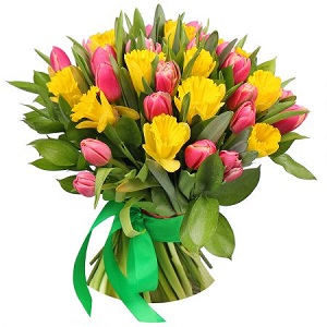 Букет тюльпанов и нарциссов — Kievflower - Доставка цветов