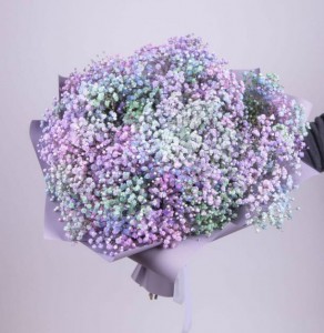 Неймовірний букет з різнобарвної гіпсофіли — Kievflower - Доставка квiтiв