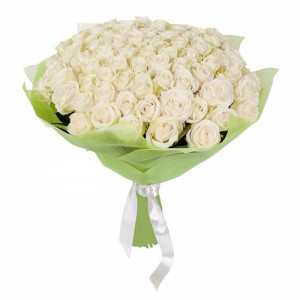 101 белая роза  — Kievflower - Доставка цветов