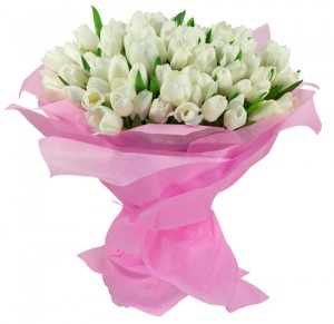 Белоснежные тюльпаны 101 шт  — Kievflower - Доставка цветов