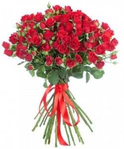 Букет из 25 красных кустовых роз — Kievflower - Доставка цветов