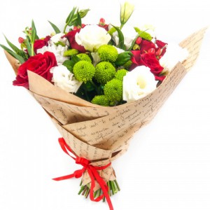 Букет из роз, эустомы и хризантем на День матери — Kievflower - Доставка цветов