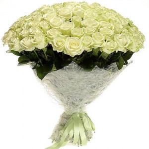Букет из 75 белых роз — Kievflower - Доставка цветов