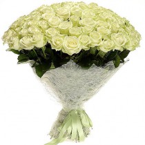 Букет з 75 білих троянд