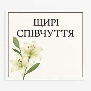 Листівка для висловлення співчуття — Kievflower - Доставка квiтiв