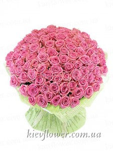 Акция - 101 розовая роза  — 500 - 1000 грн. заказать с доставкой в KievFlower.  Артикул: 101101