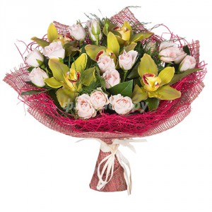 Букет из роз и орхидей для Мамы — Kievflower - Доставка цветов