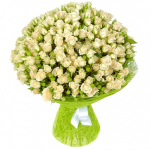 Букет из 51 кремовой кустовой розы — Kievflower - Доставка цветов