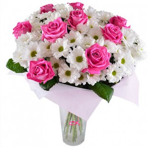 Букет из роз и хризантем — Kievflower - Доставка цветов