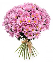 Букет из 25 веток розовой хризантемы