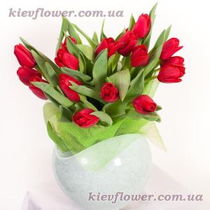 Red tulips by the piece - Order bouquets of flowers with delivery in KievFlower. Reference: 0953