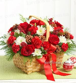 Корзинка "Праздничный вечер" — Букеты цветов заказать с доставкой в KievFlower.  Артикул: 0457