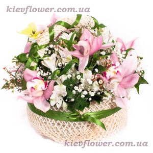 Basket "Happy Birthday" - Order bouquets of flowers with delivery on KievFlower. Reference: 0776