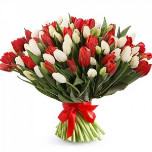 101 тюльпан "Пламя"  — Kievflower - Доставка цветов