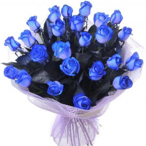 Букет из 25 синих роз — Kievflower - Доставка цветов